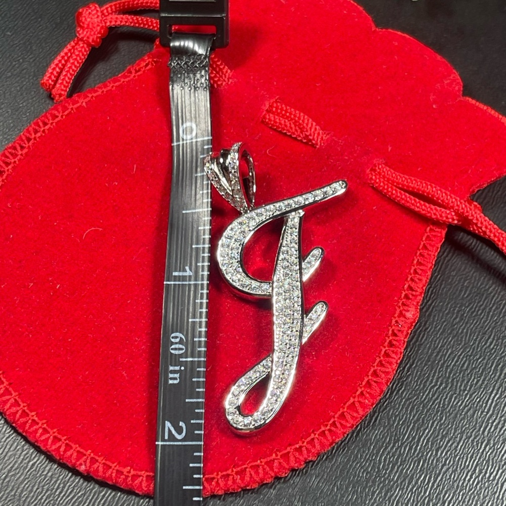 Solid 925 Silver Letter J Pendant - image 3